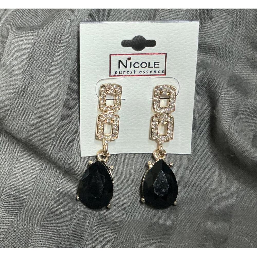 Black Teardrop Earrings